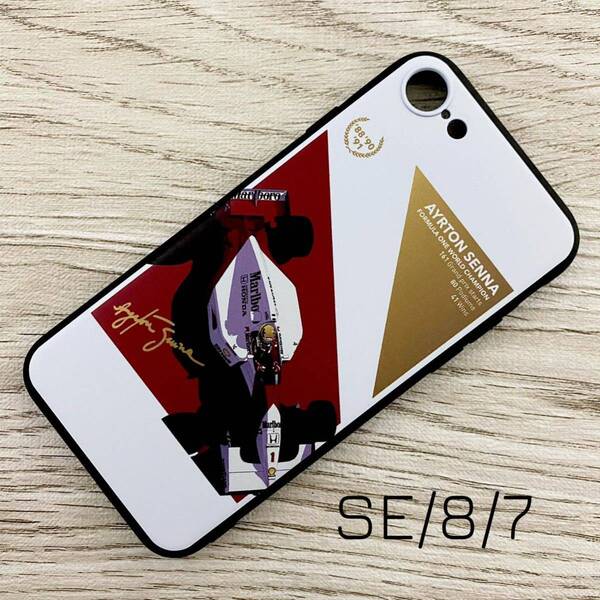 アイルトン・セナ ワールド チャンピオン 白 iPhone 8 / 7 / SE ケース F1 マクラーレン ホンダ McLaren Honda スマホ