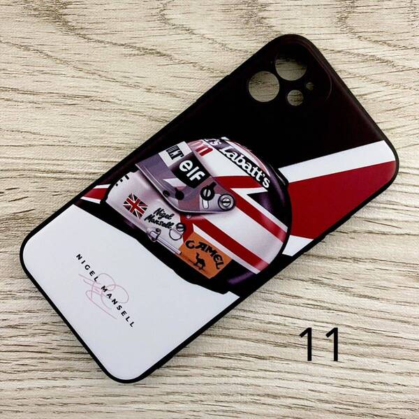 ナイジェル・マンセル ヘルメット iPhone 11 ケース F1 ウィリアムズ ロータス マクラーレン フェラーリ 国旗 スマホ