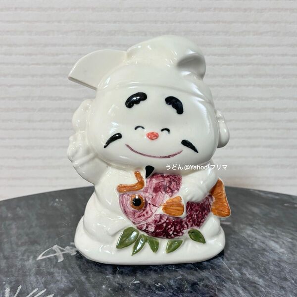 縁起物 置物 焼物 陶器 金運 開運 商売繁盛 七福神 恵比寿天 鯛 貯金箱 1点