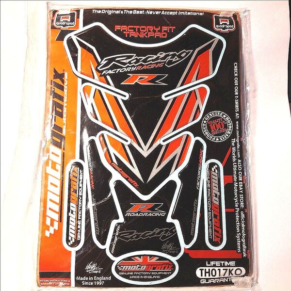 MOTOGRAFIX モトグラフィックス タンクパッド HONDA QUADPAD ブラック/オレンジ