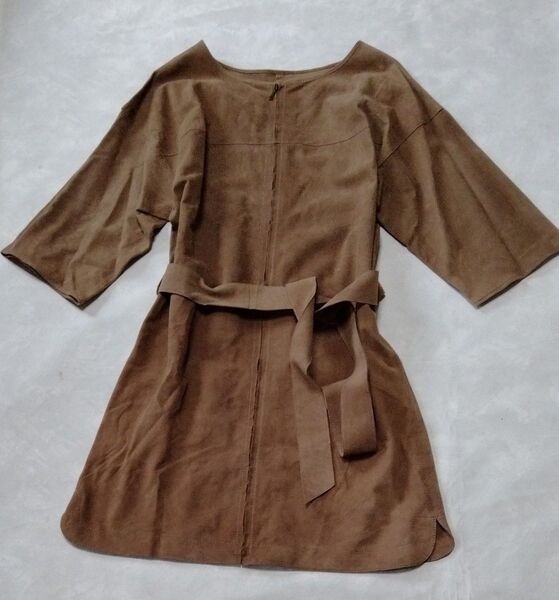 断捨離 新品 BEARDSLEY 山羊革 本革 ノーカラーコート スエード