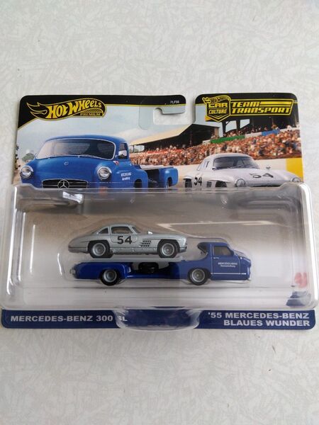 ホットウィール トランスポート '55 MERCEDES-BENZ BLAUES WUNDER & 300SL