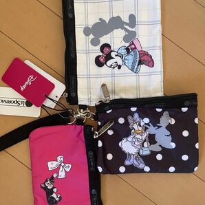 LeSportsac ディズニー ミニー デイジー レスポートサック コラボ3連ポーチ