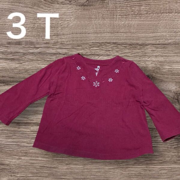 【3Tサイズ】kids korner 長袖 Tシャツ カットソー 子供服 キッズ 女の子 雪の結晶柄
