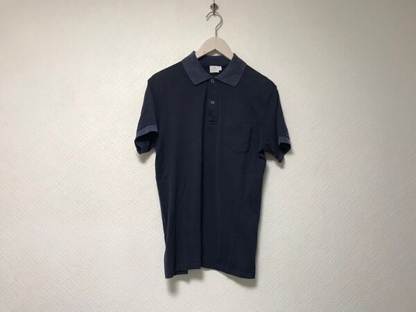 本物サンスペルSUNSPELコットン半袖ポロシャツメンズサーフアメカジミリタリーワークビジネススーツゴルフ紺ネイビーSトルコ製