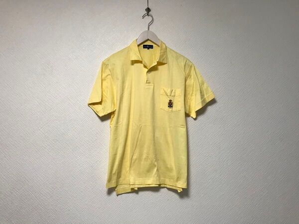 本物ラルフローレンRalphLaurenコットン半袖ポロシャツメンズサーフアメカジミリタリーワークビジネススーツゴルフLイエロー