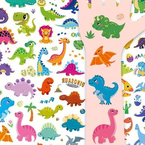 簡単!貼るだけ♪ 恐竜いろいろ!タトゥーシール 5枚セット◆シール10枚付♪