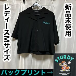 シャツ 半袖 半袖シャツ 黒 アロハシャツ ブラック シャツ 犬 動物 襟付き 夏服 秋服 春服 新品 誕生日 プレゼント
