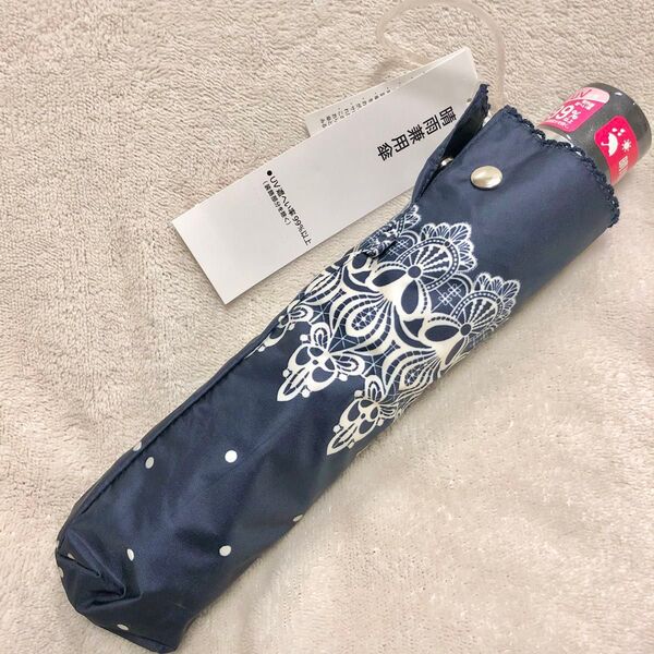 晴雨兼用傘 濃紺 イオントップバリュ日傘 UV紫外線遮蔽率99%以上 ネイビー