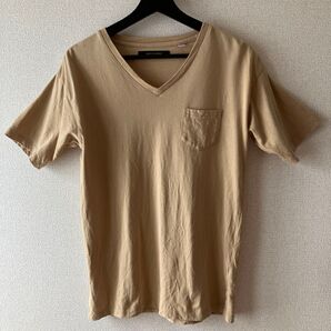 美品 ヴァンスエクスチェンジ Vネック ベージュ レディース 半袖 Tシャツ 半袖Tシャツ ポケット