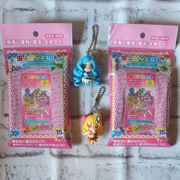 虫よけウェット プリキュア ウェットシートタイプ15枚入2個 マスコット
