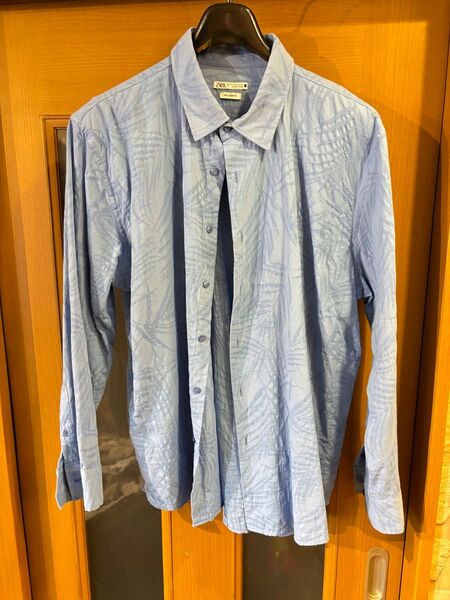 #ZARA#メンズ#ボタニカル柄#メンズ#長袖シャツ#XLサイズ#爽やか#お洒落