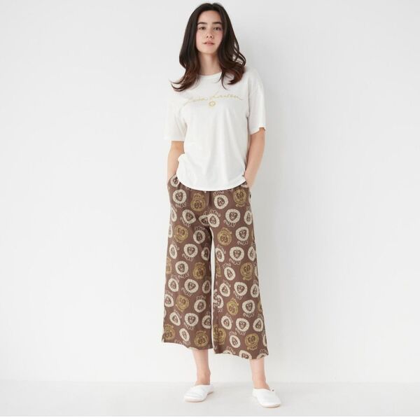 UNIQLO リサラーソン ルームセット M 部屋着 ルームウェア パジャマ セットアップ 半袖 Tシャツ ワイドパンツ