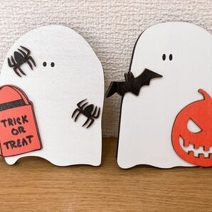 木製ハロウィンおばけパネル
