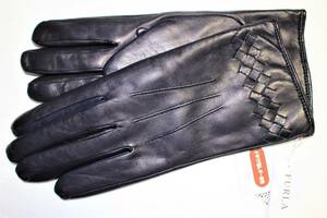 FR-2 new goods genuine article prompt decision . leather gloves Furla FURLA 21cm lady's Italy made ram leather glove dark navy series for women present etc. 