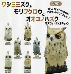 △△△　[即決]　ワシミミズクとモリフクロウとオオコノハズク　マスコットボールチェーン　( 全6種セット )