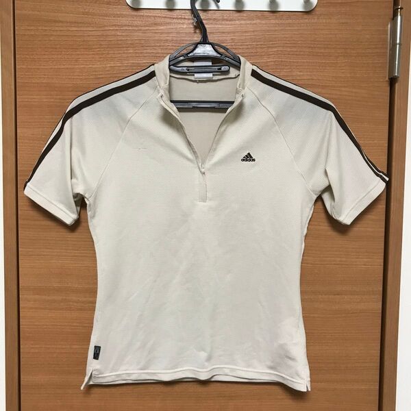 L adidas トップス ハーフジップ ヨガ アディダス レディース ベージュ