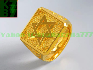 [ permanent gorgeous ] men's Gold ring [ yellow gold six . ring ] luck with money fortune . better fortune accessory memory day birthday present * width 16mm -ply 14g proof attaching P16