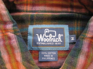 WOOLRICH ウールリッチ コットン100 長袖チェックシャツ メンズM 使用少ないキレイ