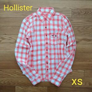 Hollister ホリスター 長袖 シャツ 長袖シャツ オレンジ チェックシャツ 綿100%