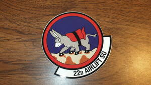 【USAF】22d AS 米空軍C5ギャラクシー輸送部隊 TRAVIS AFB カリフォルニアトラビス空軍基地 USエアフォースステッカー デカールMOOSE