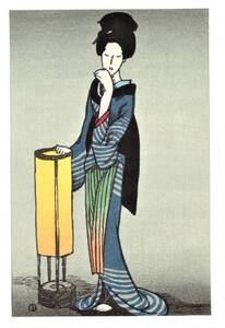 新額装 送料無料 昭和39年作 1964年 竹久夢二 夢二絵葉書集 手刷り彩色木版画 加藤版画研究所 大正美人 美人画 日本画 2