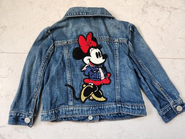 ベビーギャップ GAP デニムジャケット ミニー 刺繍 Disney ディズニー 95センチ