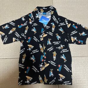 ★新品★ミッキー柄シャツ キッズ アロハシャツ130㎝
