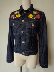 AT ATSUROTAYAMA デニム ジャケット 花柄 刺繍