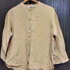 ユニクロ シャツ リネン混 L