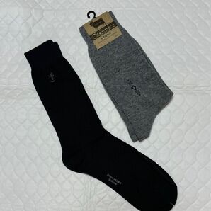 メンズソックス ブラックとグレー 秋冬用 靴下