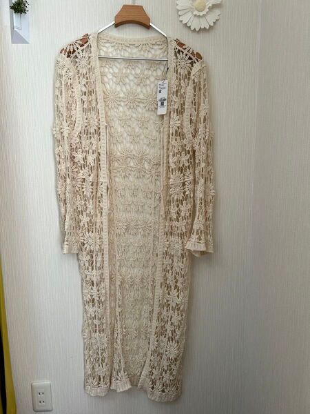 新品 coca かぎ編み クロシェ カーディガン