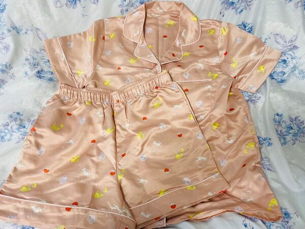 GU ポケモン パジャマ Sサイズ 半袖 ショートパンツ サテン ピンク ジーユー ルームウェア