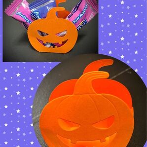 ハロウィン カボチャのお菓子入れ 制作キット 10枚