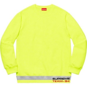 （L）未使用品 納品書付き 19ss Supreme Rib Stripe Crewneck Bright Yellow Lサイズ 国内正規品 シュプリーム スウェットシャツ（BOX LOGOの画像1