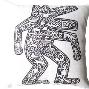 キースヘリング Keith Haring クッションカバー ドッグ 近代美術 グラフィック アート 送料無料