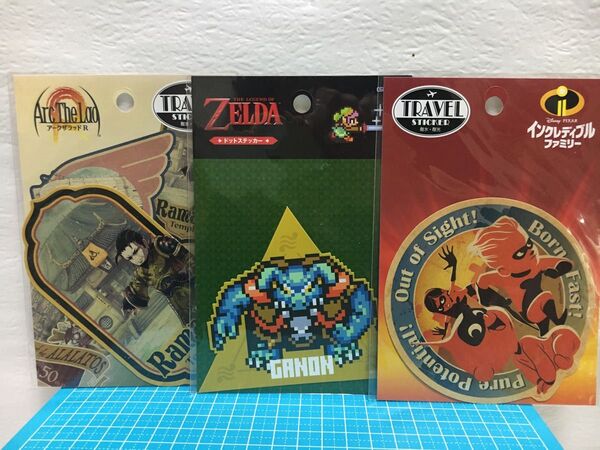 【NOZ】トラベルステッカー☆ゼルダの伝説GANON☆アークザラッドRイーガ☆インクラレディブル☆3枚まとめて