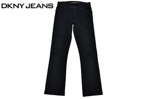 J9705★DKNY JEANS ダナキャランニューヨーク ジーンズ★正規品 ブラック黒色 ストレッチ素材 ピーチスキン 表面起毛 カラーパンツ 2