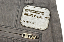 J-9957★DIESEL Project 78 ディーゼル プロジェクト 78★稀少レアな 正規品 グレー デニム＆スエット 裾リブ素材 サイドライン パンツ 26_画像10