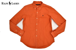 S5972* free shipping *RALPH LAUREN Ralph Lauren * regular goods orange color cotton button down long sleeve shirt 11 number 