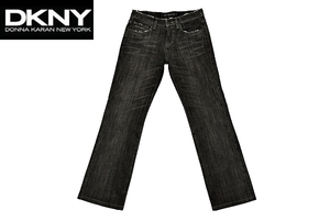 J-6757* очень красивый товар *DKNY JEANS Donna Karan * стандартный товар стрейч черный Denim настоящий . Vintage обработка джинсы 26