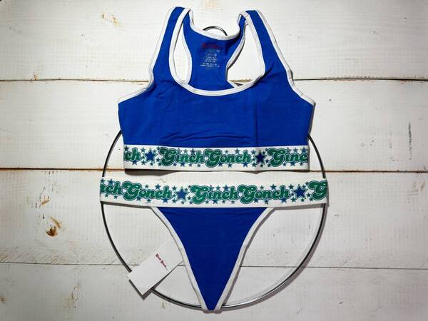 【即決】Ginch Gonch ギンチゴンチ レディース インナーセット 下着セット Tバック スポーツブラ Blue Lagoon 海外S