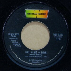 試聴可◆送料165円◆Norman Whitfieldプロデュース◆Undisputed Truth - You + Me = Love◆Whitfield Records / WHI 8231◆7inch・7インチ