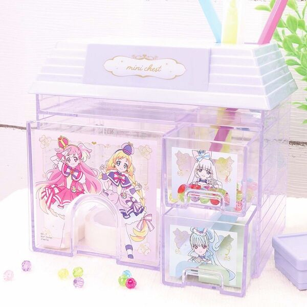 カテ変更可◎★パープル★わんだふるぷりきゅあ! ハウス型ミニチェスト ピンク パープル