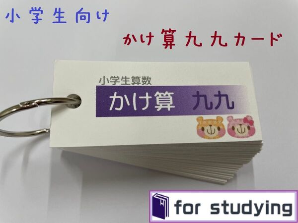 算数 かけ算 九九カード(暗記カード)