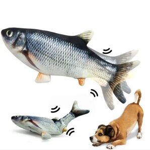 ペットの歯を噛むための柔らかいぬいぐるみ、シミュレーション魚、インタラクティブなトレーニング、歯の研削、猫と犬、USB充電