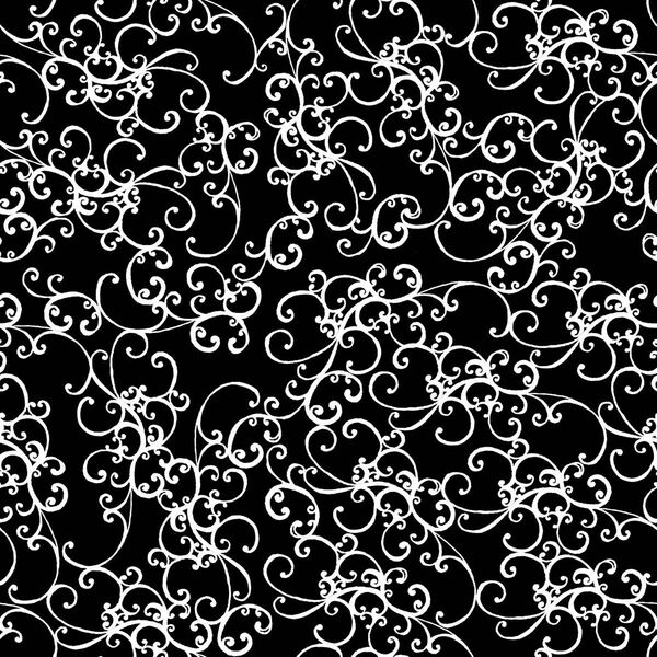 ロラライハリス Elegant Scroll 黒生地 45㎝×110㎝