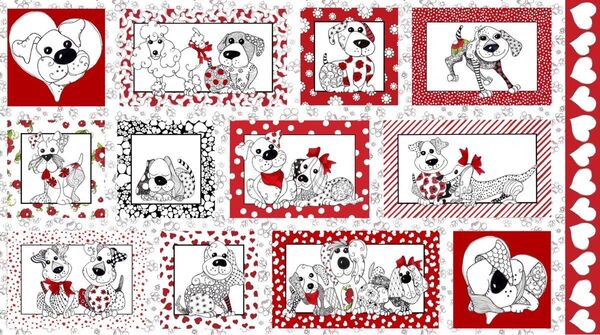 ロラライハリス Puppy Love パネル生地 59㎝×110㎝
