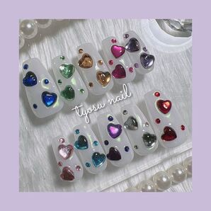 『No.33』ハートビジューネイル うるうるネイル
