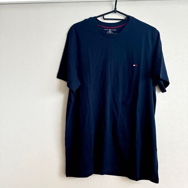 トミーヒルフィガー ワンポイント 半袖 ネイビー Sサイズ Tシャツ 半袖 半袖Tシャツ クルーネック
